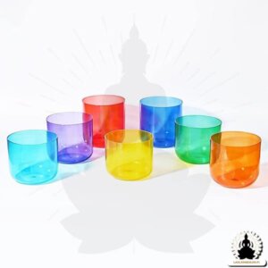 Läpinäkyvät värilliset kristalliset laulukulhot – KOMPLETTI 7″ SETTI (3)