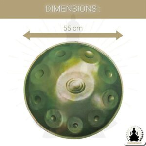 10 Nuotin Handpan – Kupari Vihreä – D Molli – Lisävarusteet Mukana (2)
