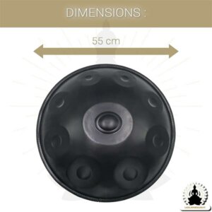 9 Nuotin Handpan – Dark Black – D molli – Lisävarusteet Mukana (3)