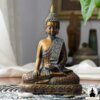 Buddha patsas Käsintehty hartsista valmistettu thaimaalainen Buddha-patsas (23 cm) Zen Meditaatio Koristeeksi (1)
