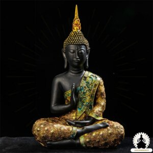 Buddha-patsas Käsintehty hartsiveistos Zen Meditaatio Koristeeksi (1)