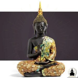 Buddha-patsas Käsintehty hartsiveistos Zen Meditaatio Koristeeksi (3)