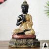 Buddha patsas Musta ja kultainen hartsibuddha (23 cm) Zen Meditaatio Koristeeksi (1)